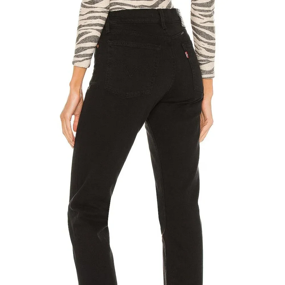 Levi's Women's Black Wedgie Straight Ankle Jeans - Size 25